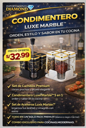 ✨ CONDIMENTERO LUXE MARBLE™ 5 EN 1 ✨